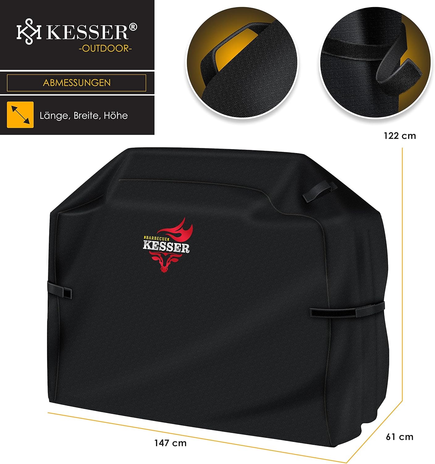 Thumbnail 6 de KESSER Grillabdeckung Wetterfest 76x66x109 cm – 600D Oxford Gewebe, wasserdicht und UV-beständig