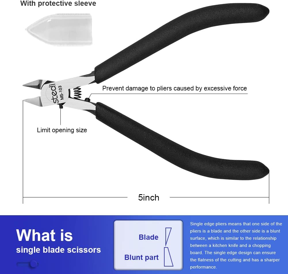 Thumbnail 4 de stedi stedi 5-inch Model Nippers à lame unique ultra-fine (boîtier de lame inclus) pour réparation et montage de maquettes plastiques