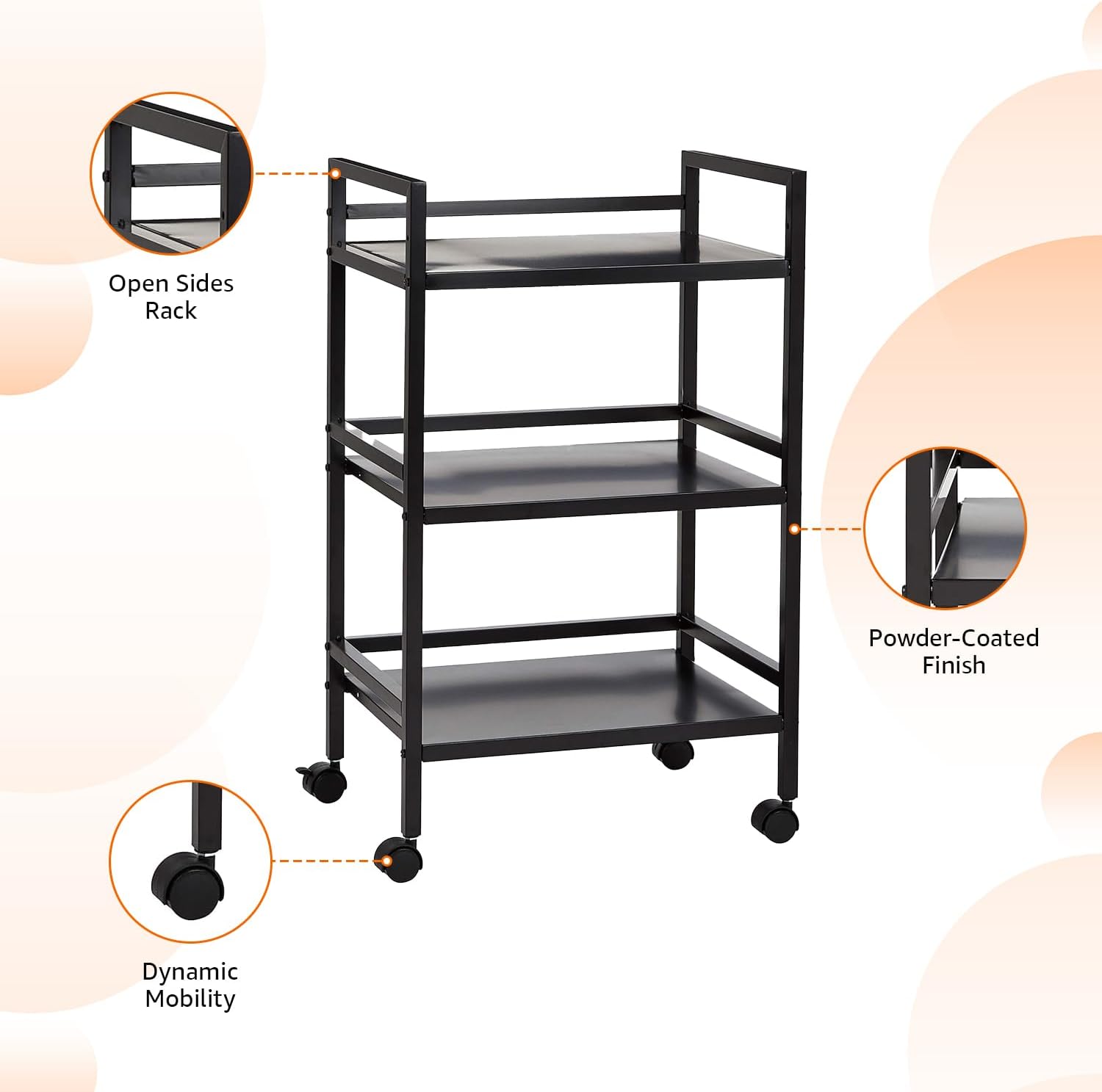 Detalle de Amazon Basics Carrello portaoggetti 3 ripiani 🛒