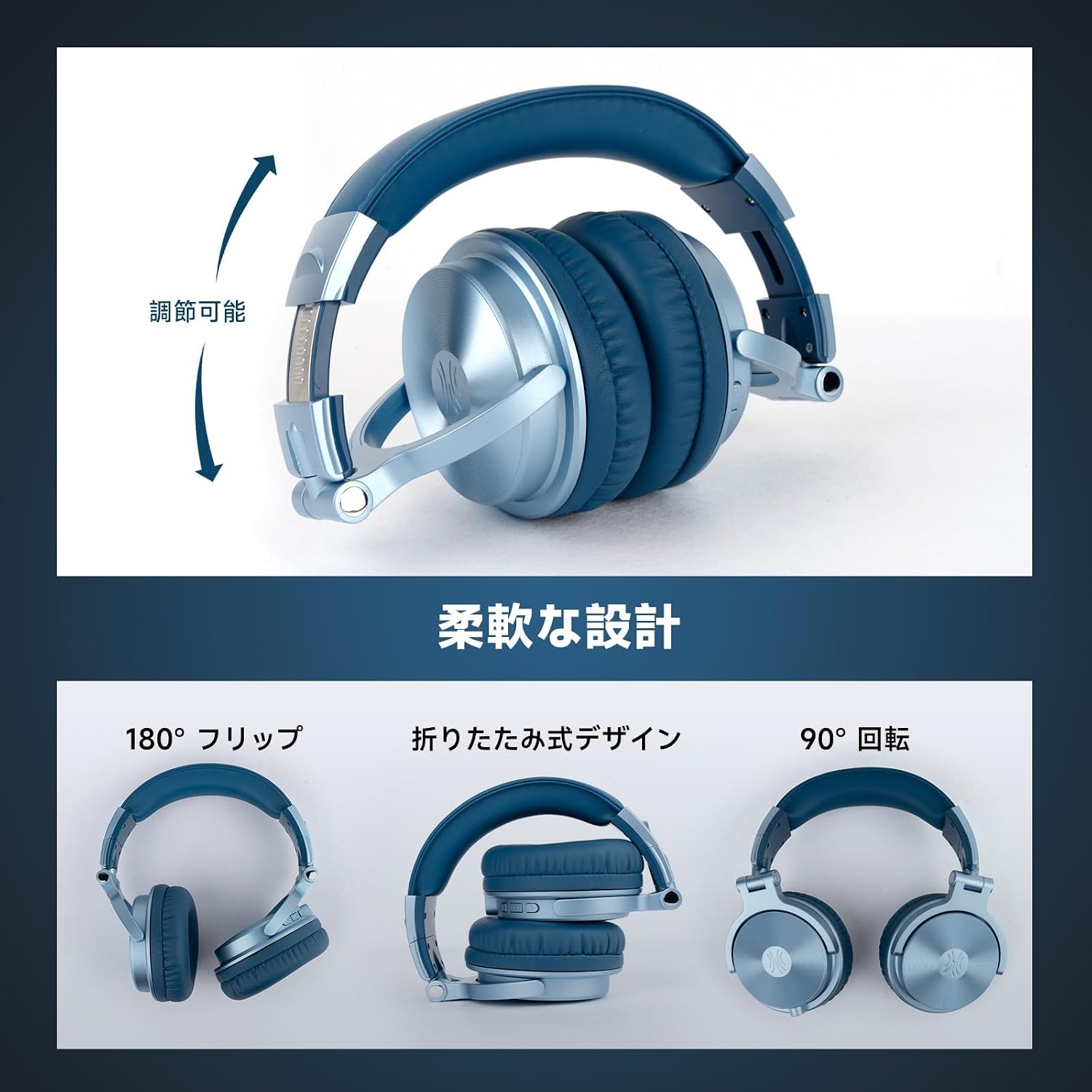 Detalle de OneOdio Pro C ワイヤレスヘッドホン 最大110時間再生・有線対応・マルチポイント