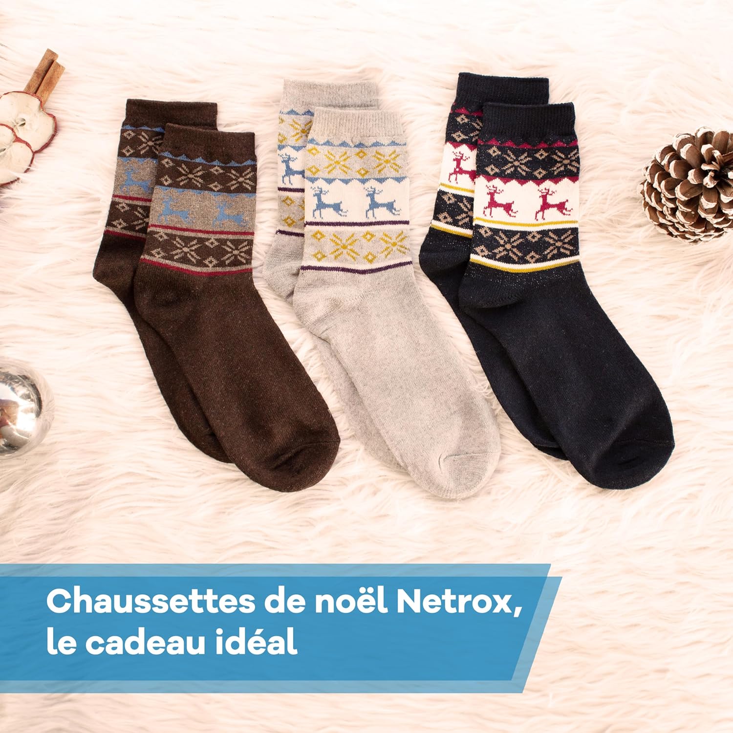 Thumbnail 2 de 3 paires de chaussettes de Noël | Chaussettes d'hiver chaudes et douces – tailles 39–44