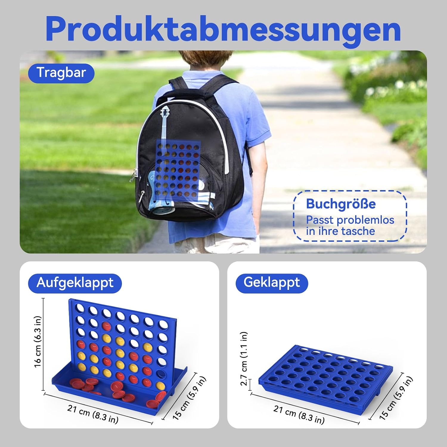 Detalle de Pup Go „4 in einer Reihe“ – Reisespiel für Kinder ab 3 Jahren und die ganze Familie (Standardgröße, 2 Spieler)