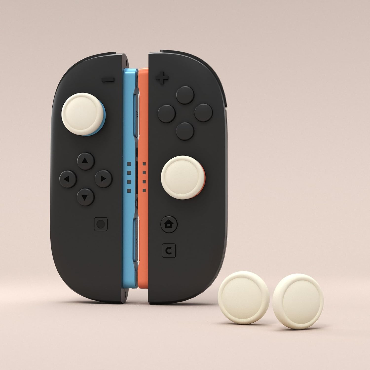 Detalle 2 de PlayVital Thumb Grips for Nintendo Switch 2 (Joycon 2) – 4-Pack Silicone Caps in Antique Yellow