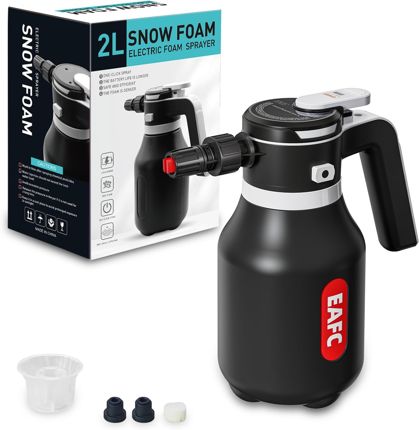 EAFC 2L Electric Foam Sprayer: USB‑Rechargeable Car Wash Fogger for Home Detailing