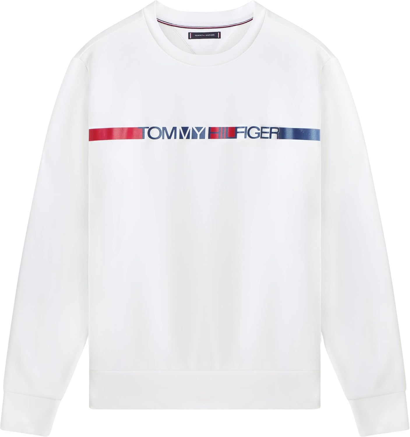 Detalle de Tommy Hilfiger Brand Love TR Stripe Sweatshirt Mw0mw42465 – Felpa pullover unisex uomo