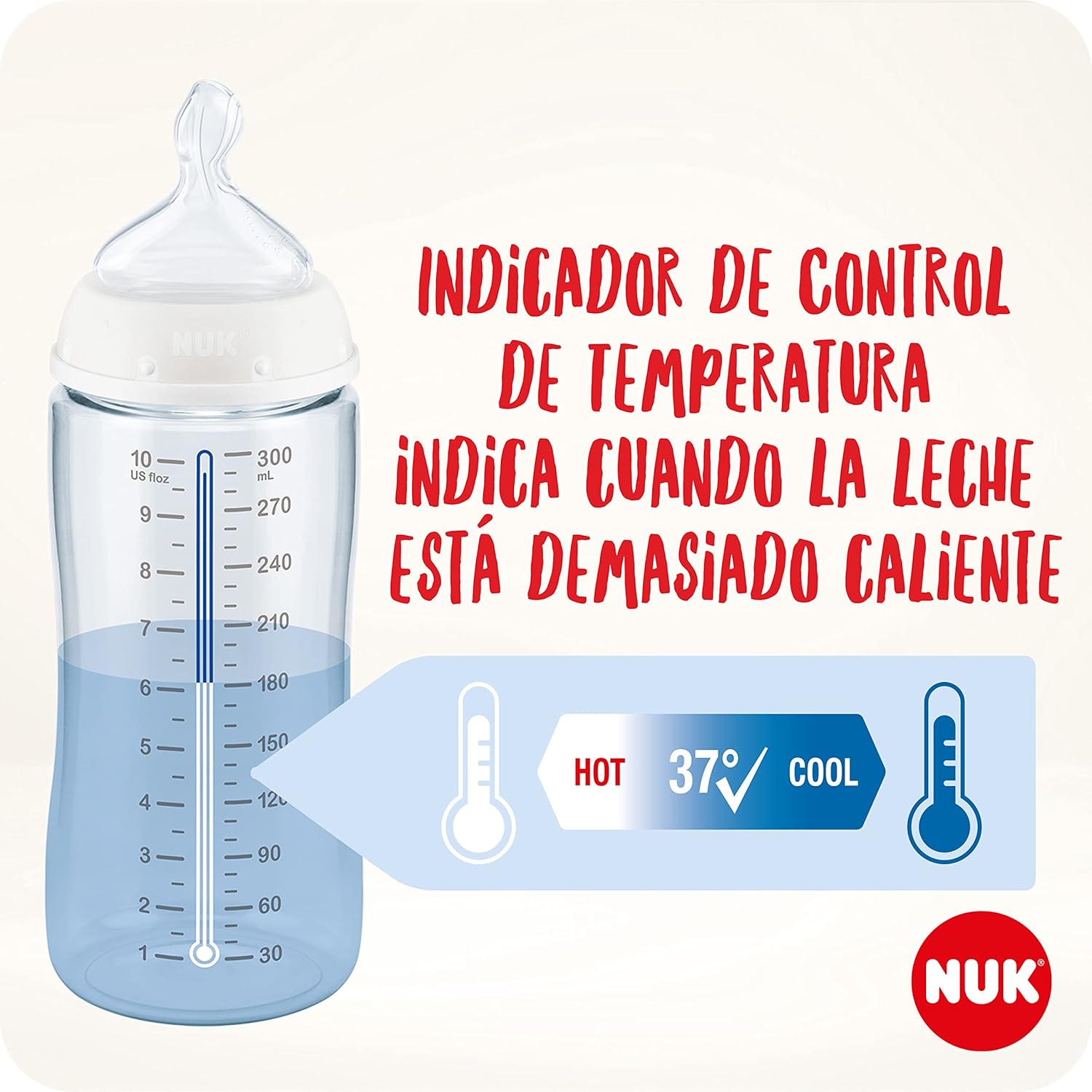 Detalle 2 de NUK First Choice+ 300 ml biberones anticólicos