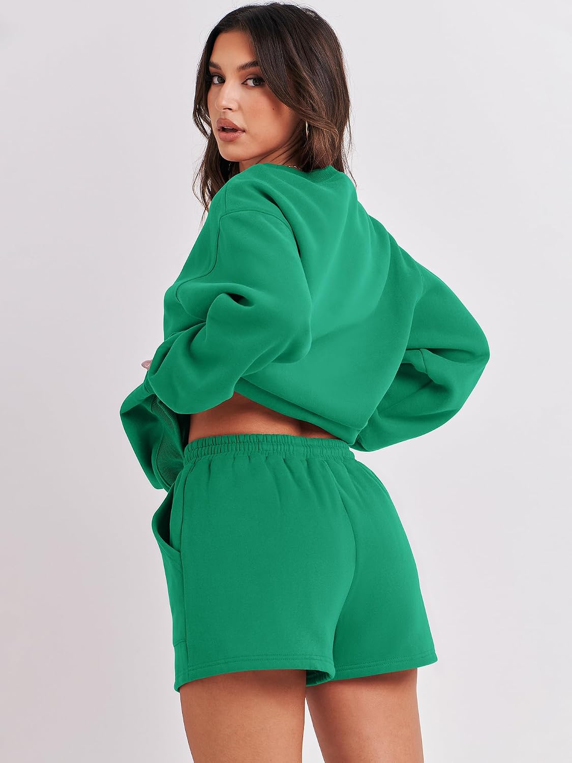 Detalle de ANRABESS Women's 2-Piece Sweatshirt and Shorts Set
