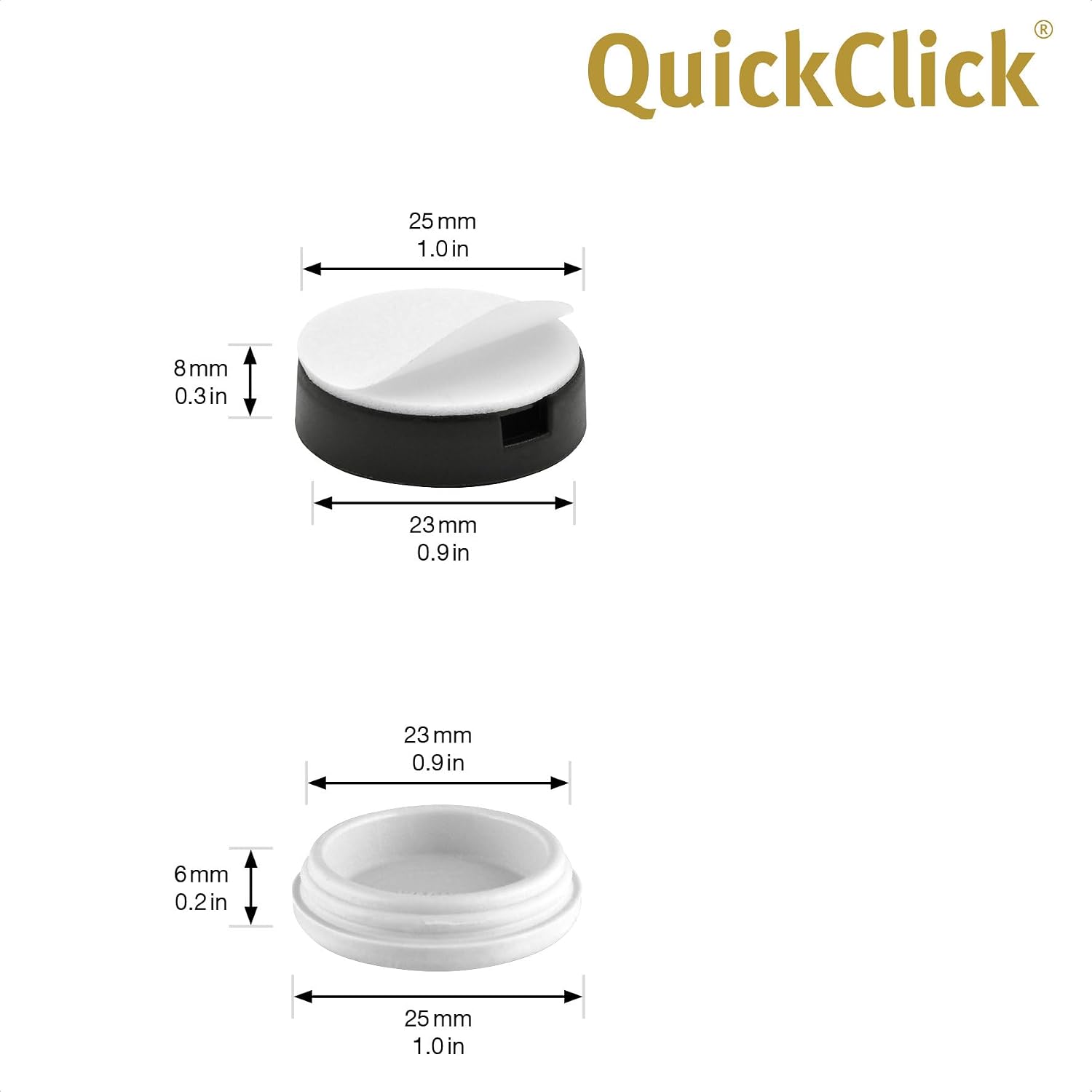 Thumbnail 1 de Wagner QuickClick Kunststoffgleiter 4er-Set Ø25 mm – Klebepbestandig, austauschbare Gleiteinsätze (Hyper) – Made in Germany