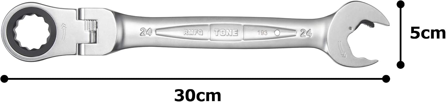 Thumbnail 4 de トネ(TONE) RMFQ-24 首振クイックラチェットめがねレンチ 二面幅24mm・安全ロープ取付け穴付き