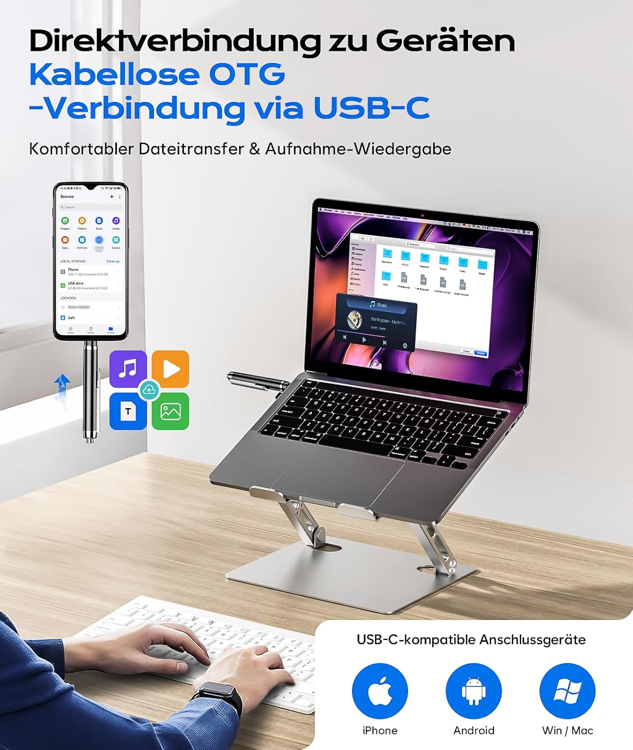 Thumbnail 2 de 72GB USB-C Diktiergerät Sprachrekorder