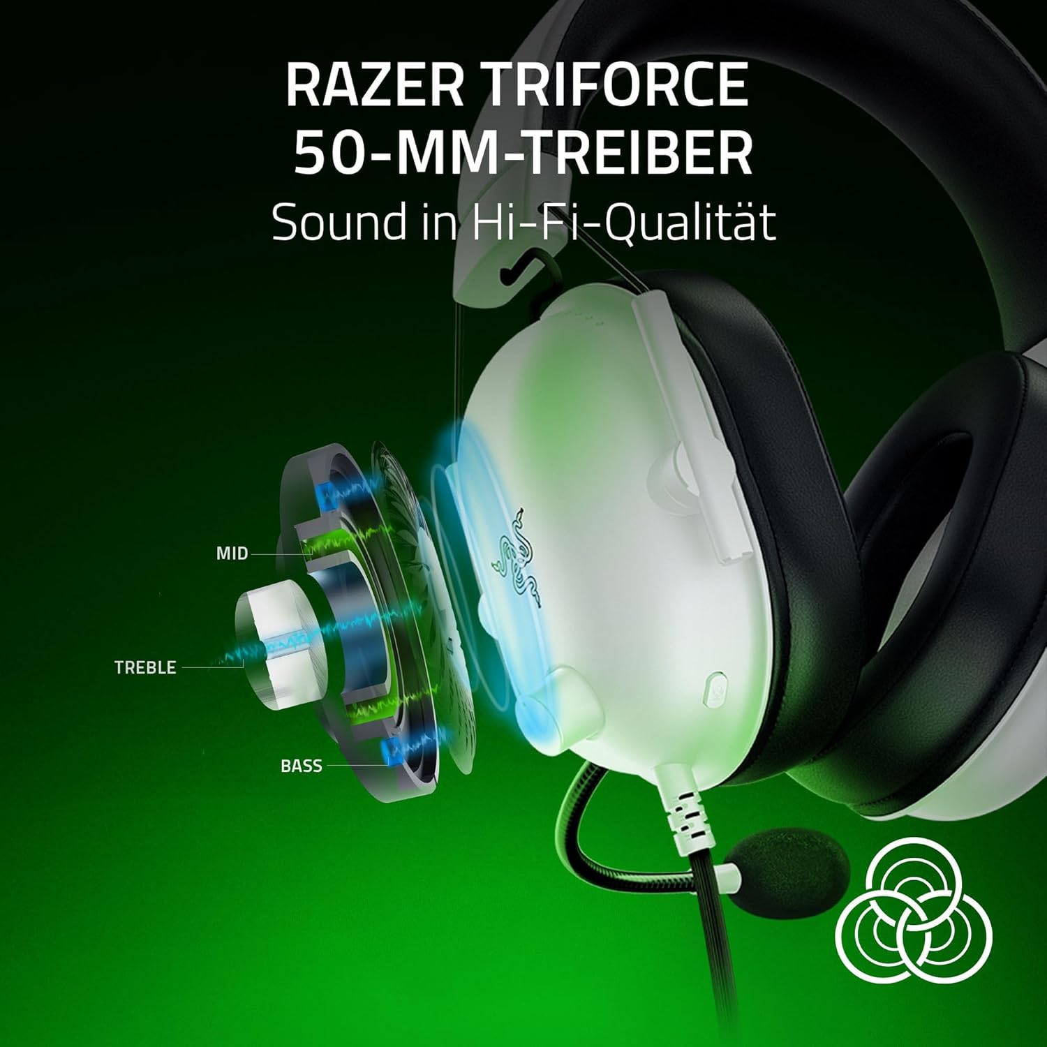 Detalle de Razer BlackShark V2 X (Xbox) – kabelgebundenes Esports-Headset für Xbox Series X|S