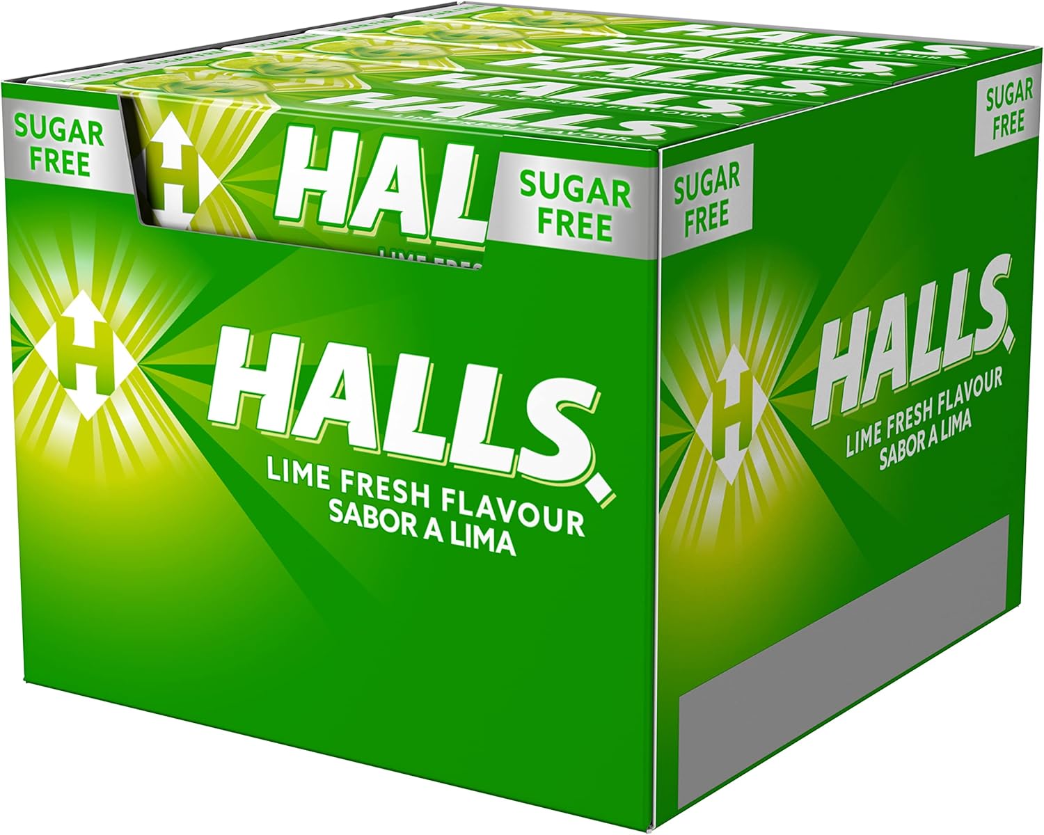 Detalle 2 de Halls Lima Caramelo Duro - Caja con 20 Sticks 🍬