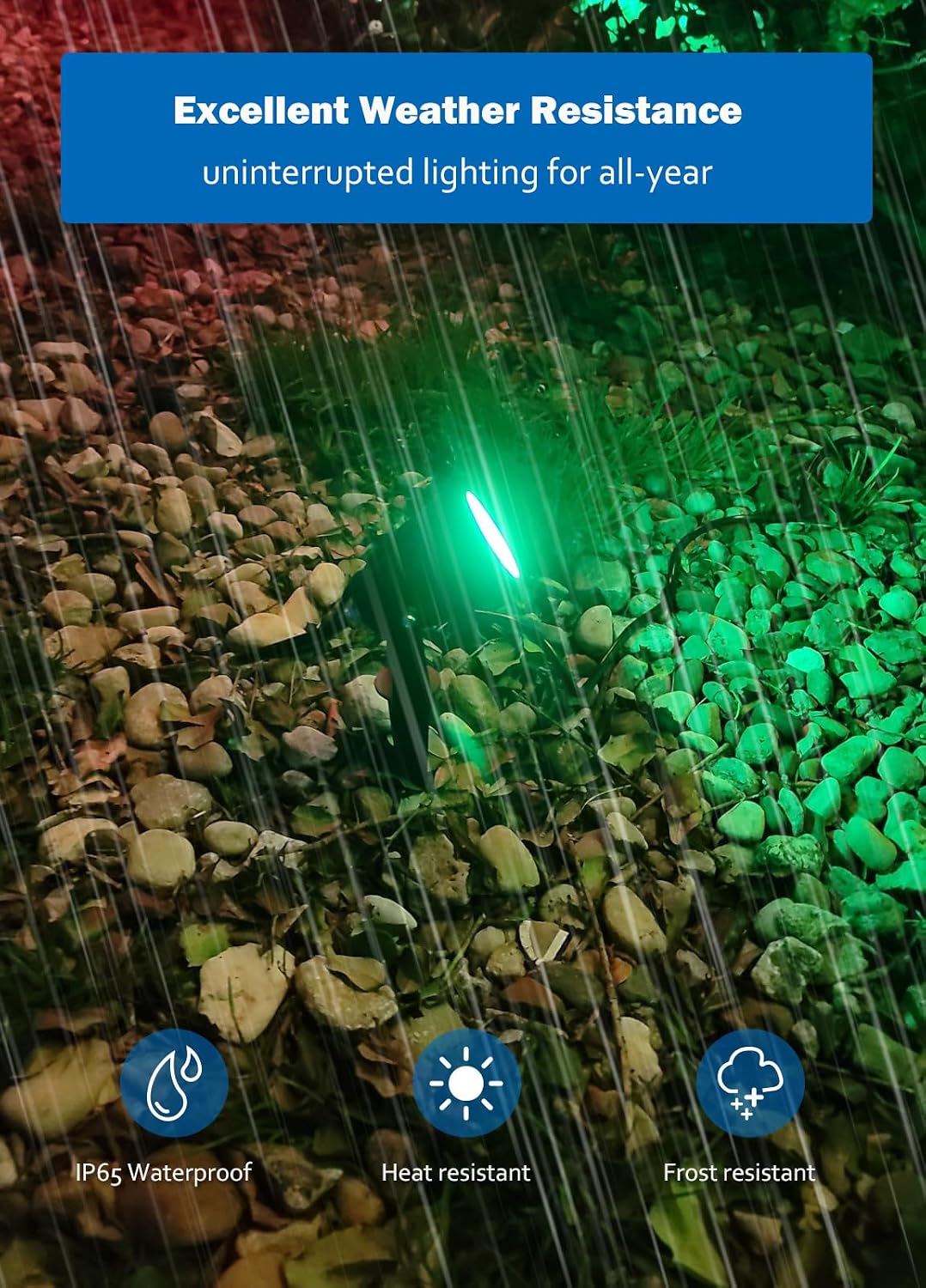 Detalle 1 de BeeLinks RGBW LED Outdoor Spotlights, 12W, 16 Colors, 4-Pack, IP65