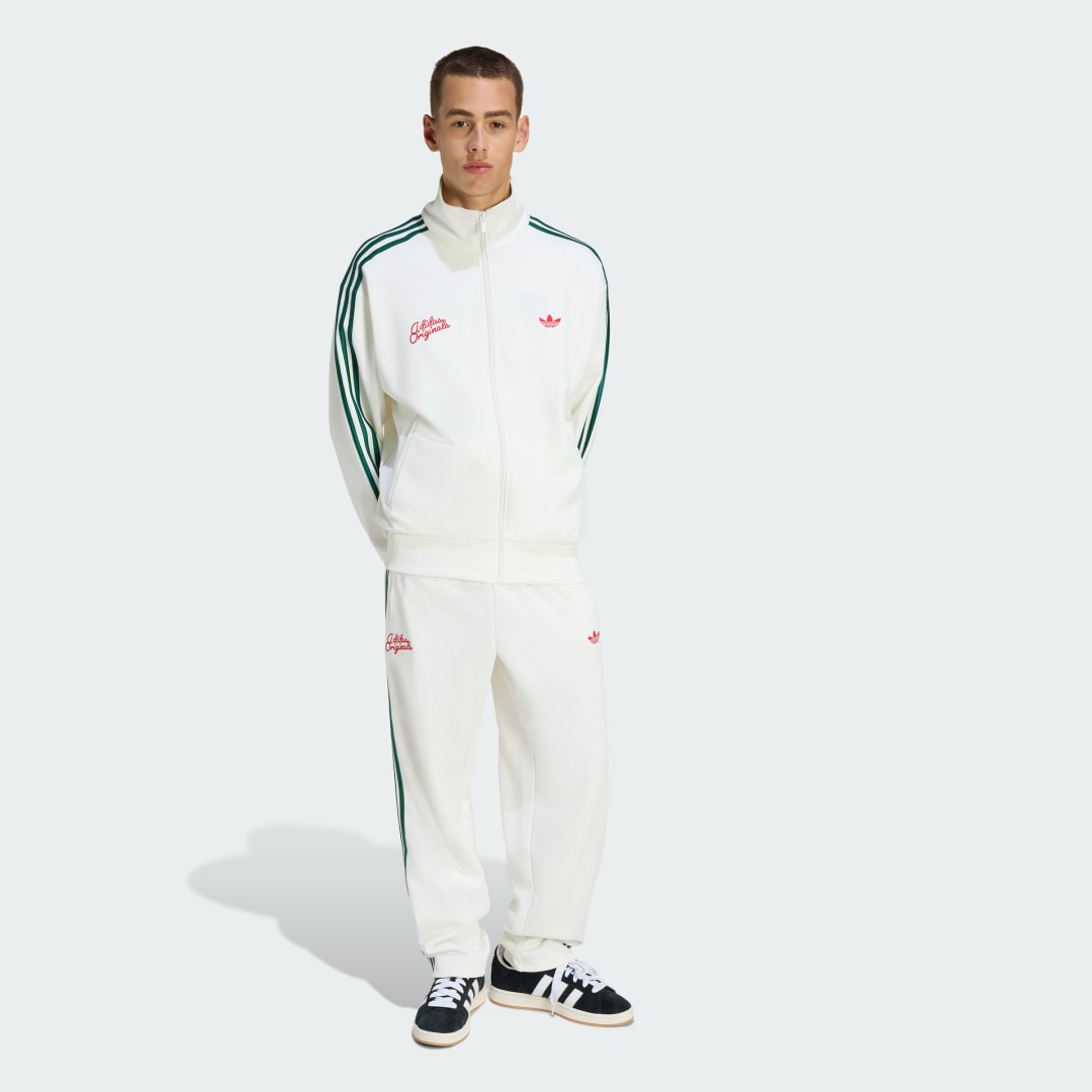Detalle de Chaqueta deportiva Adidas Firebird Roses – blanco, para entrenamiento y estilo casual