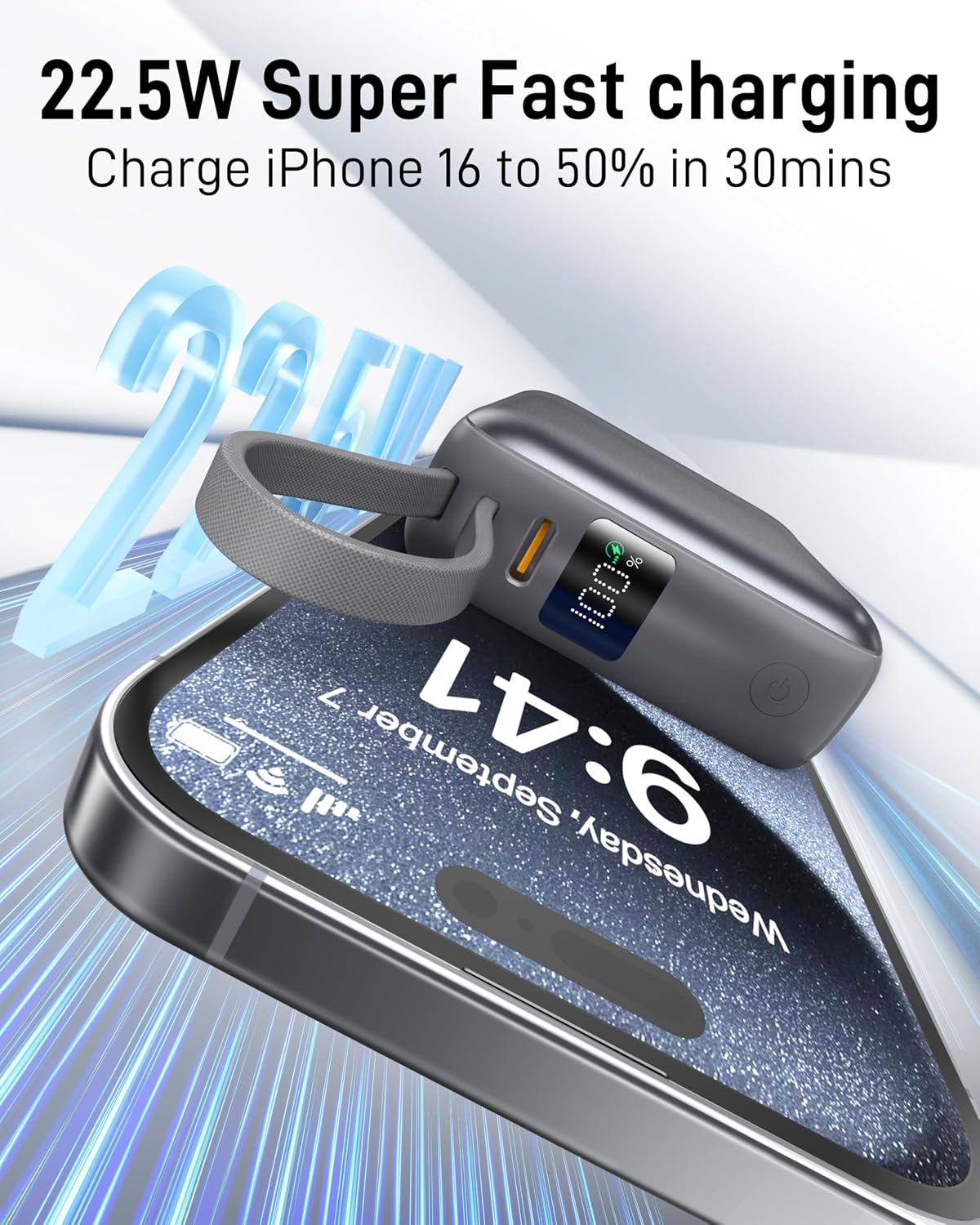 Detalle de VINKO 10000mAh power bank with 22.5W USB-C