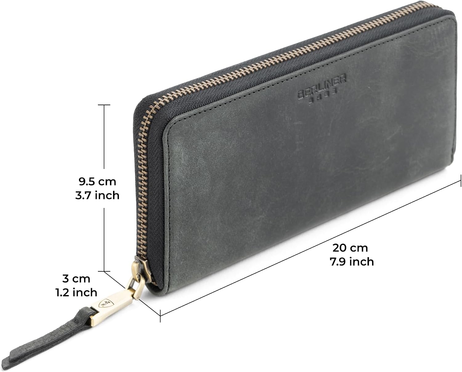 Thumbnail 6 de Berliner Bags Palma Grand Portefeuille en Cuir with RFID Protection – Gris Foncé