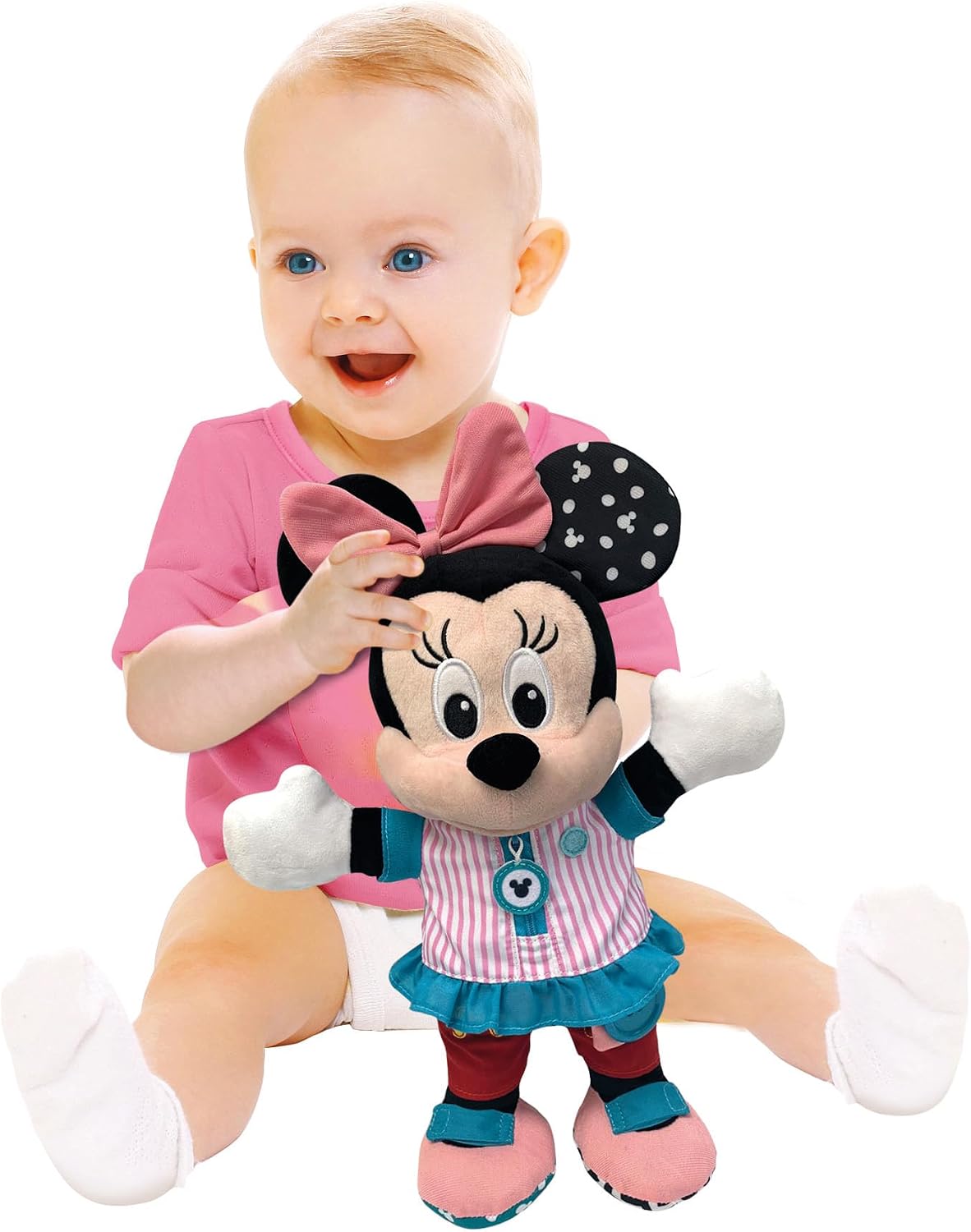 Detalle 2 de Clementoni 17860 Disney Baby Minnie Dress Me Up Plush Toy with Zips and Buttons