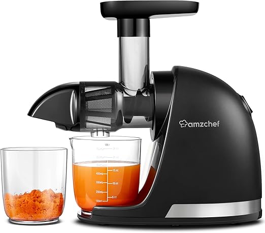Detalle de AMZCHEF Licuadora prensado en frío 🍏 - Extractor de zumos