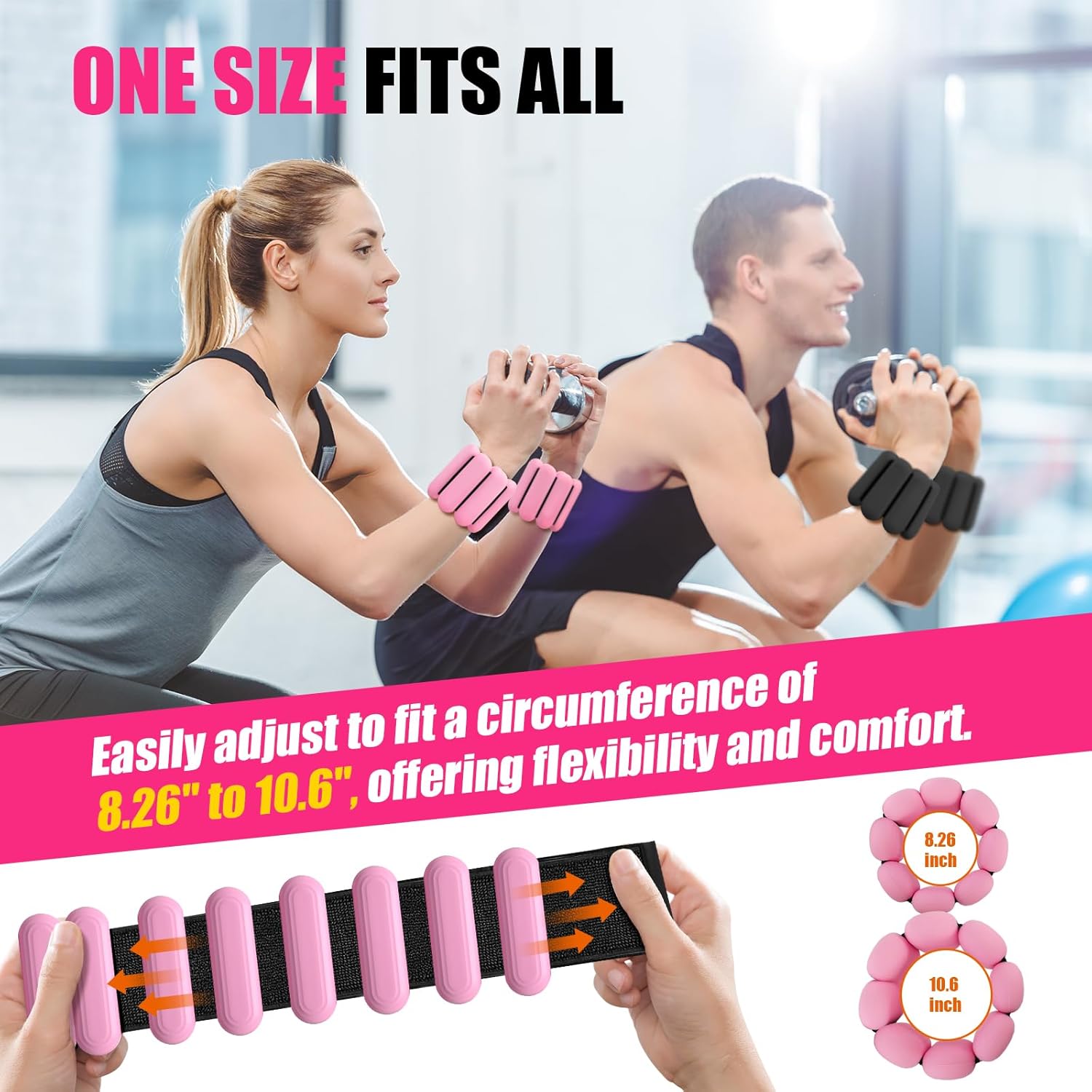 Thumbnail 4 de Wrist & Ankle Weights for Women – Adjustable 1lb Each Silicone Set of 2 (with carrying bag)