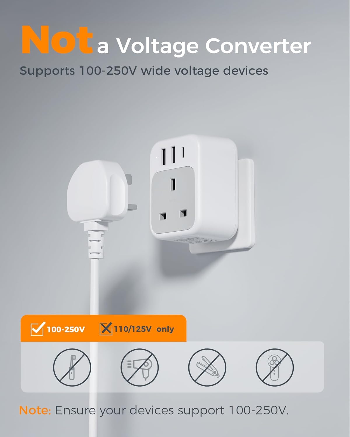 Thumbnail 5 de TESSAN India Travel Adapter UK to India with 2 USB 🔌