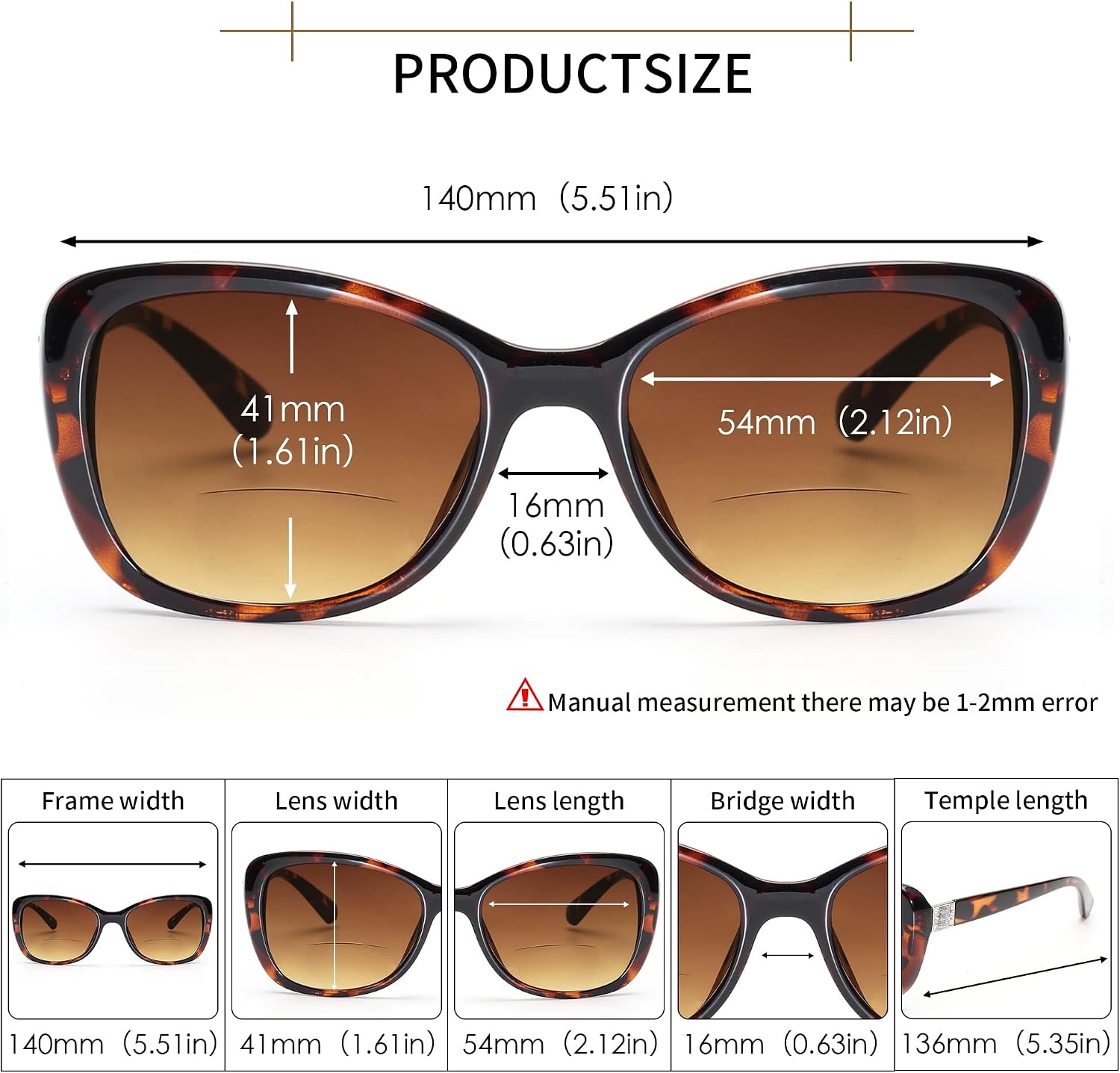 Thumbnail 4 de JM Women's Bifocal Reading Sunglasses: Vintage Outdoor Readers with Gradient Lenses