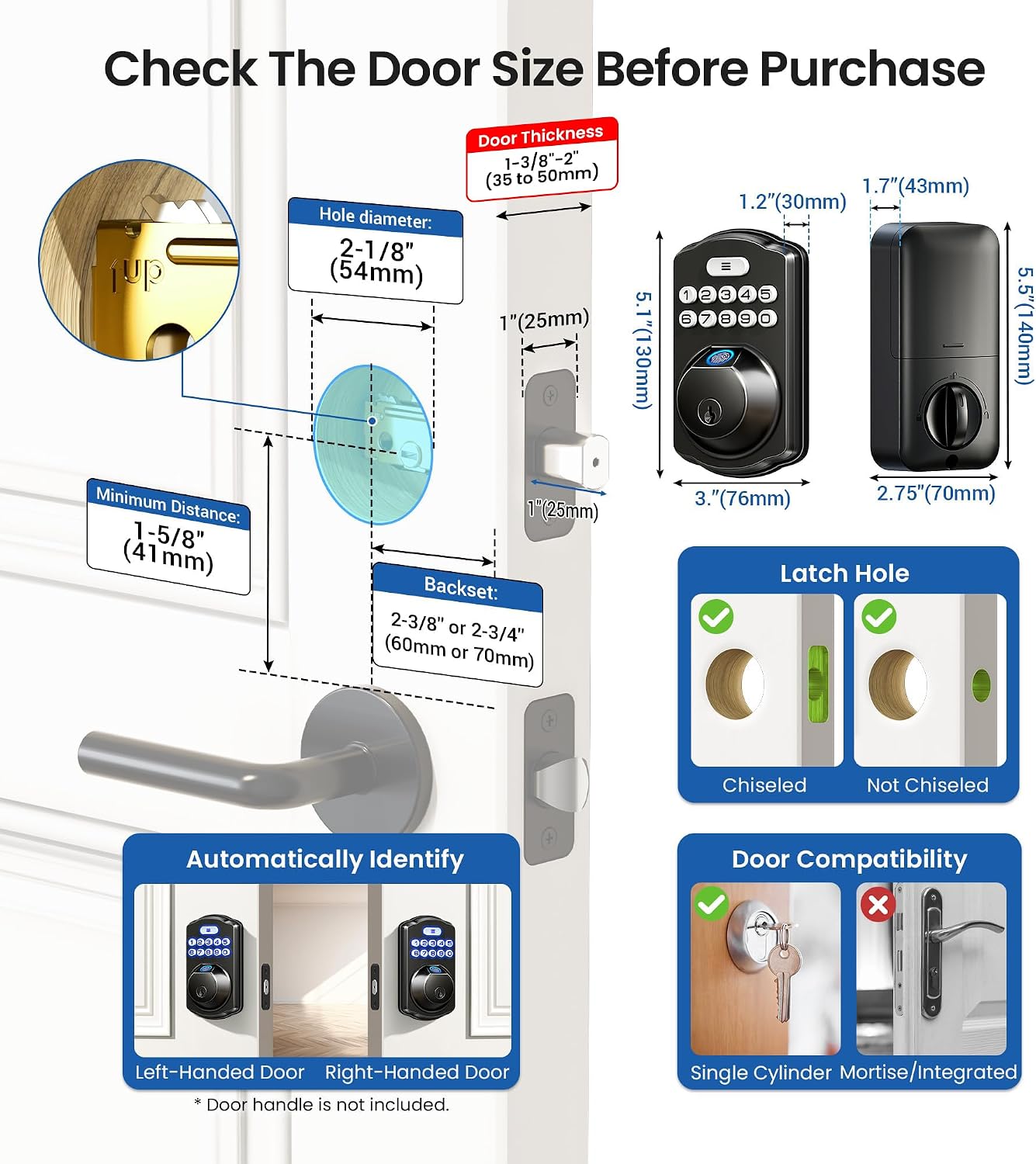 Detalle 2 de Veise Fingerprint Door Lock KS02A