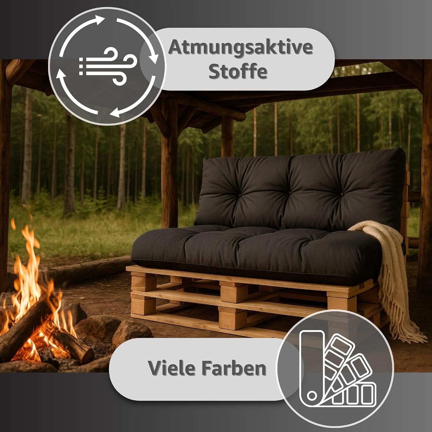 Thumbnail 4 de Amazinggirl Coussin Palette de Jardin – Lot de 2, 120 x 80 cm