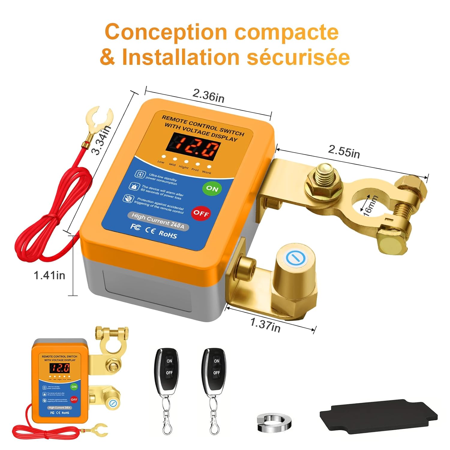 Thumbnail 6 de Mtchavno Stacca Batteria per Auto 12V 240A con Telecomando – Sicurezza e Spegnimento Automatica