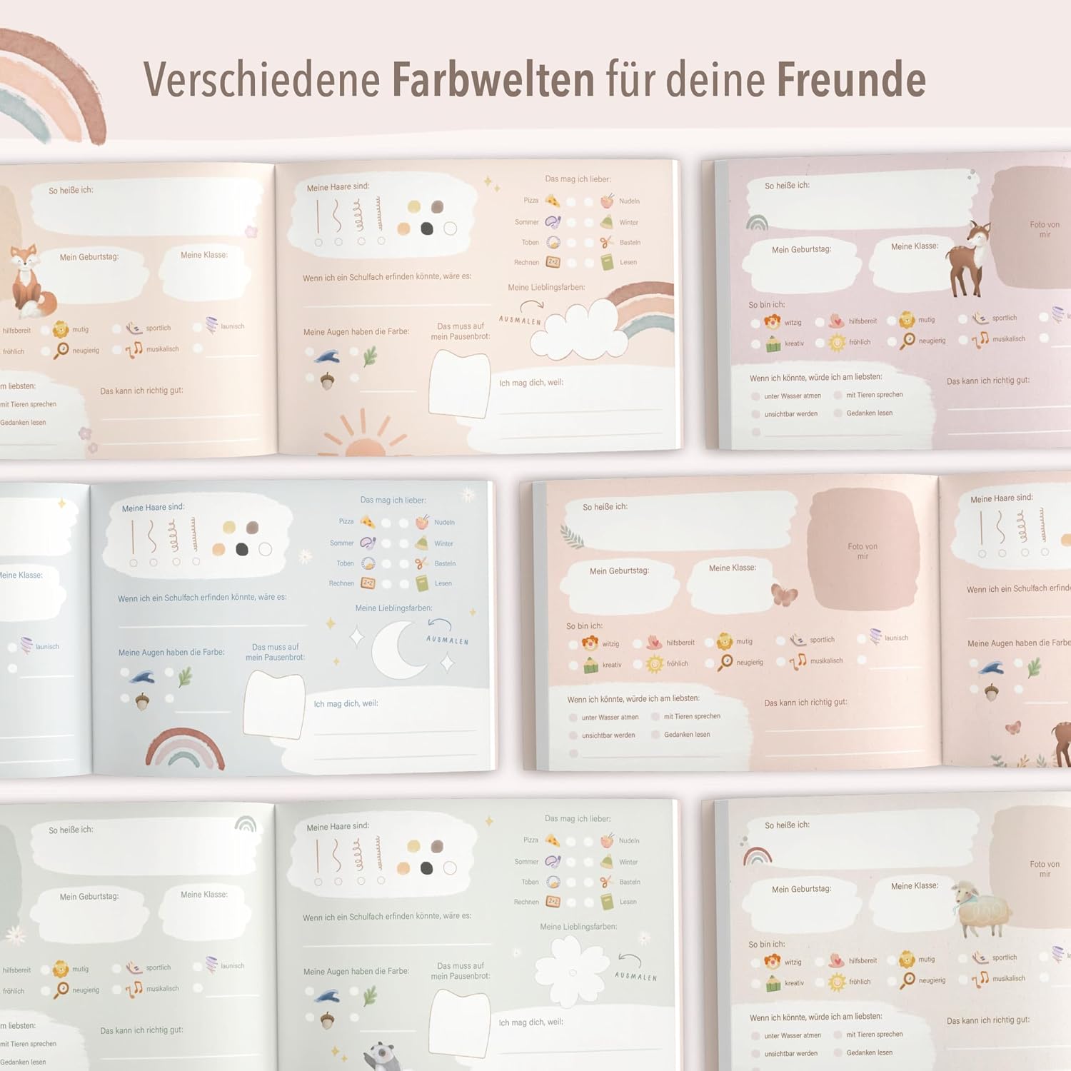 Thumbnail 6 de Freundebuch Grundschule mintkind – Boho Fuchs, Hardcover (DIN A5, 80 Seiten)