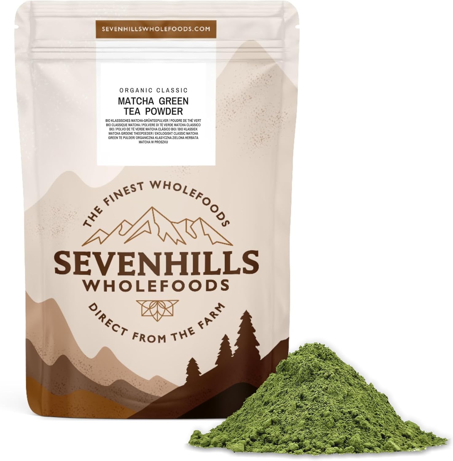 Detalle de Sevenhills Wholefoods Poudre de thé vert Matcha Classique Japonais Bio (200 g) – d’Uji, Kyoto