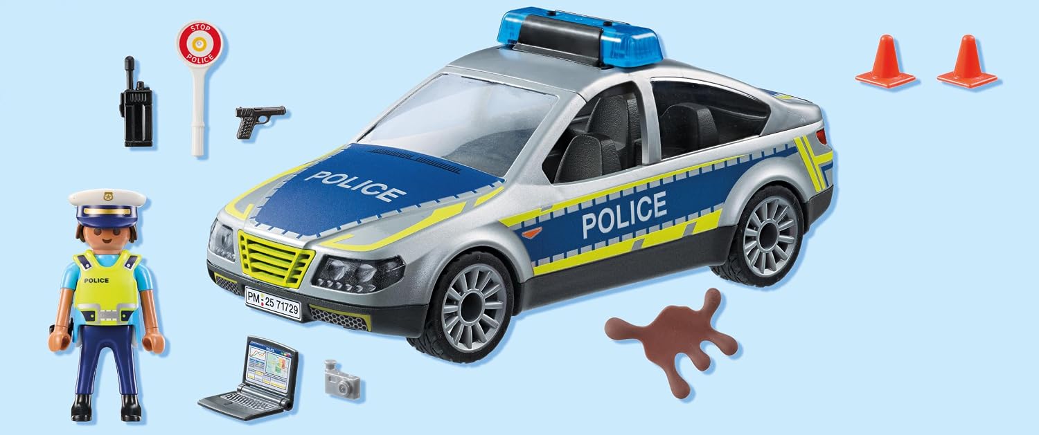 Detalle de PLAYMOBIL City Action Polizei Streifenwagen 71729 – Mit Polizei-Figur und Blaulicht