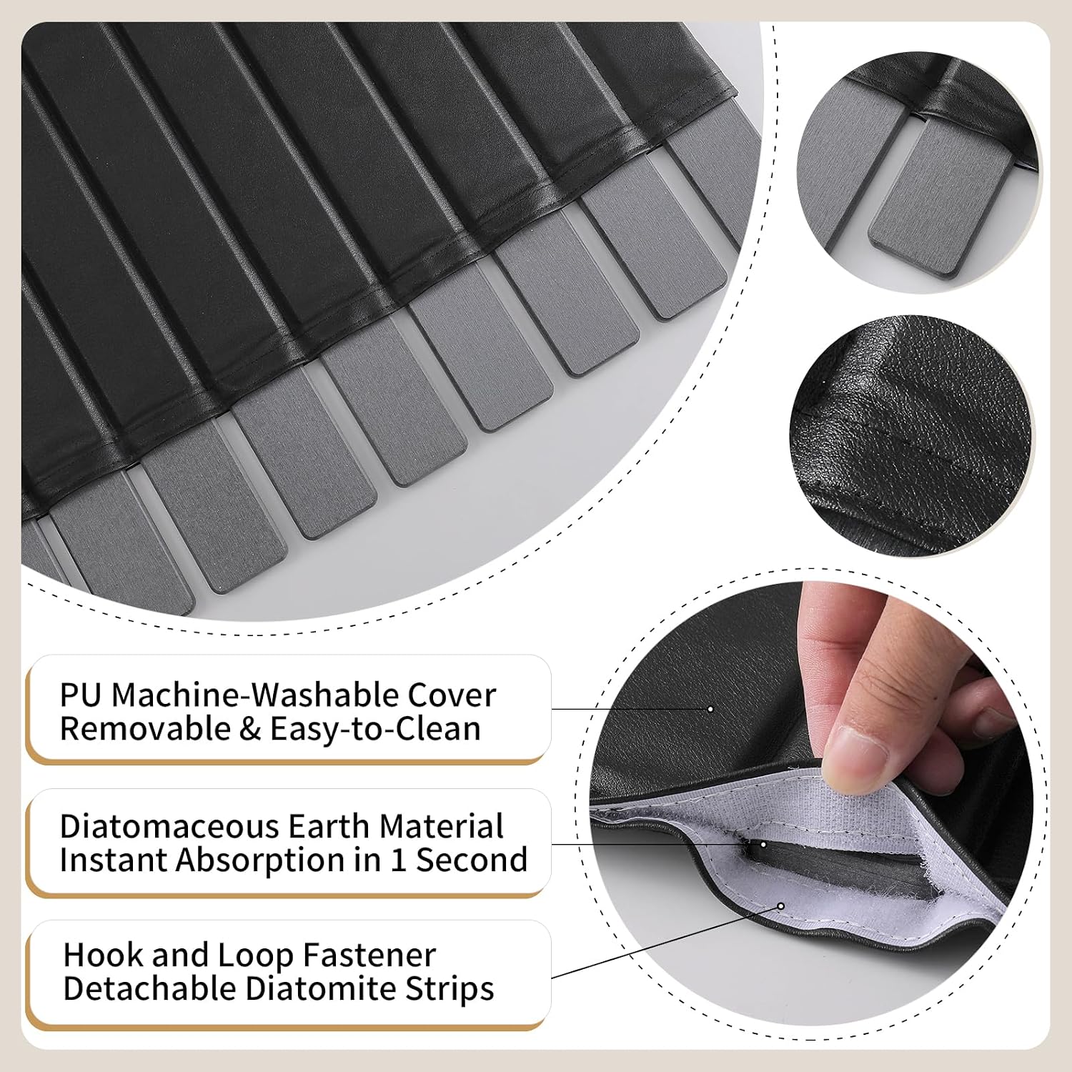 Thumbnail 4 de IMGROSE Stone Drying Mat for Kitchen Counter – Large Foldable Diatomaceous Earth Dish Mat (24×16 inches)