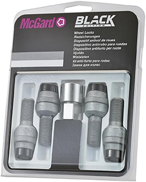 Thumbnail 1 de McGard boulons antivol M14x1,50 noir sphérique R14 longueur 27 mm clé 17