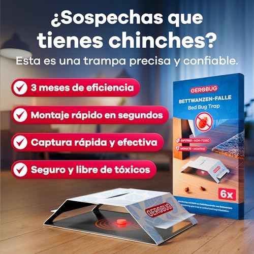 Detalle 2 de Gerobug: Trampa adhesiva para chinches de cama (6 unidades) – monitorización sin químicos
