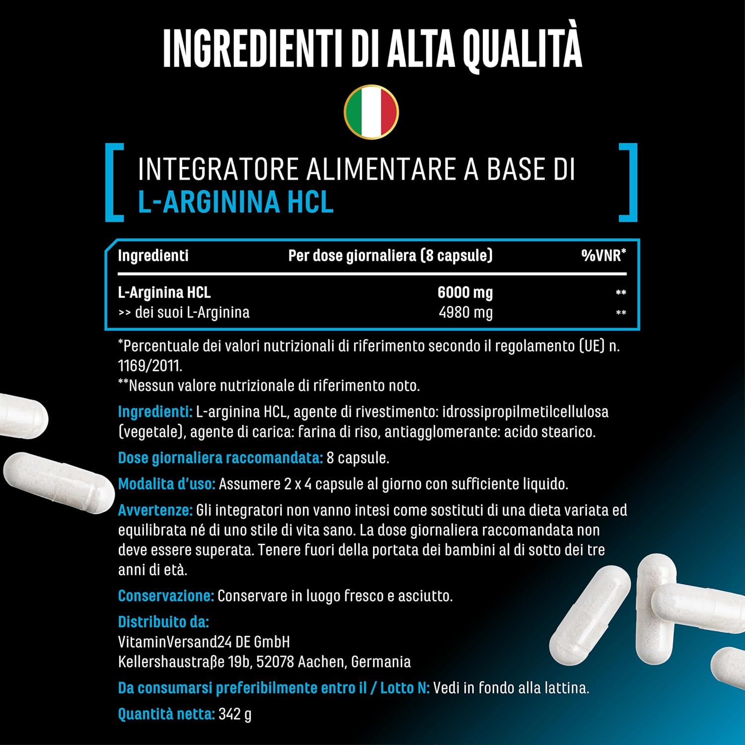 Thumbnail 4 de German Elite Nutrition L-Arginin 380 capsule vegane