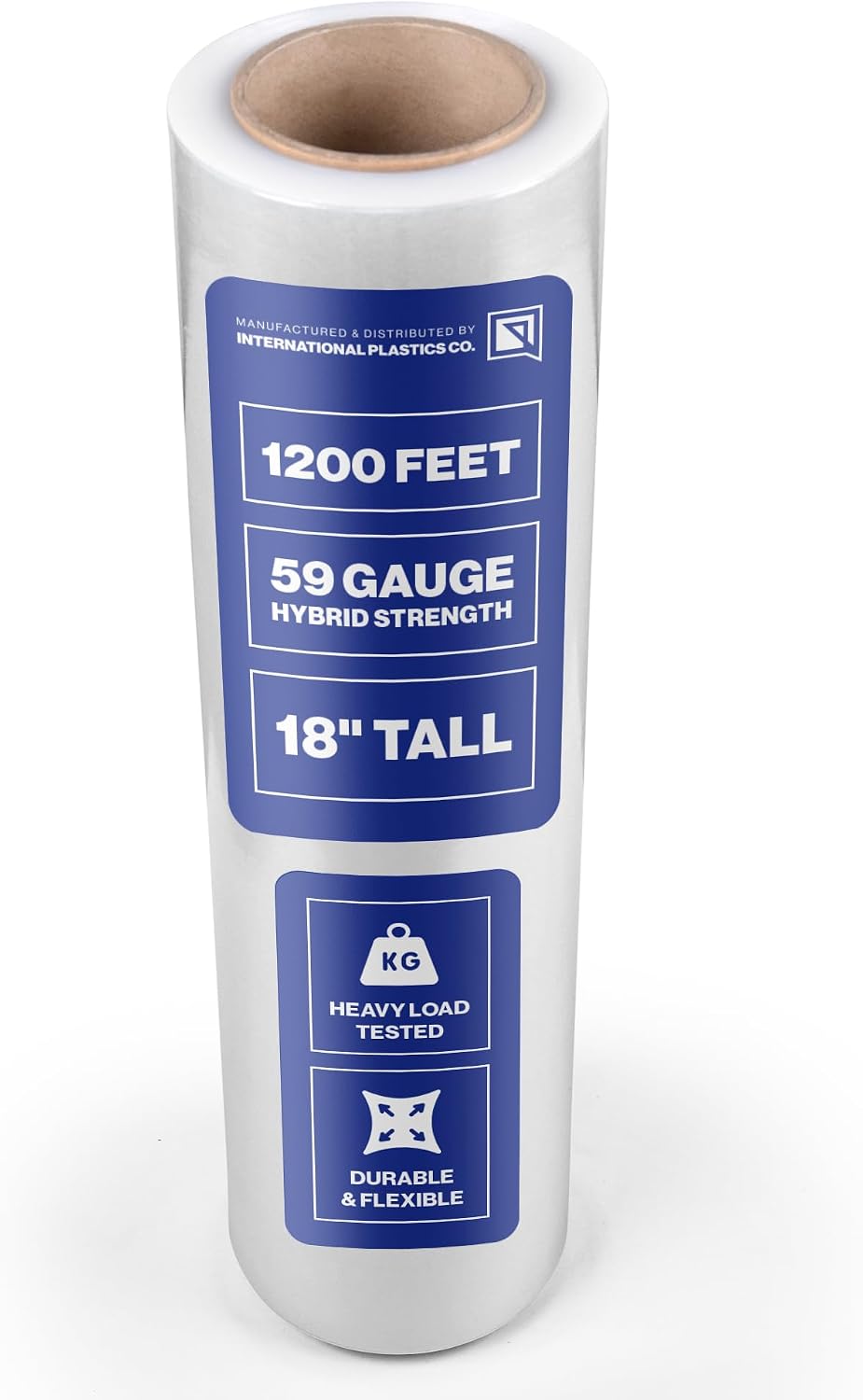 Detalle de International Plastics Co. CLN Stretch Film, 18 in x 1,200 ft, 500% Stretch