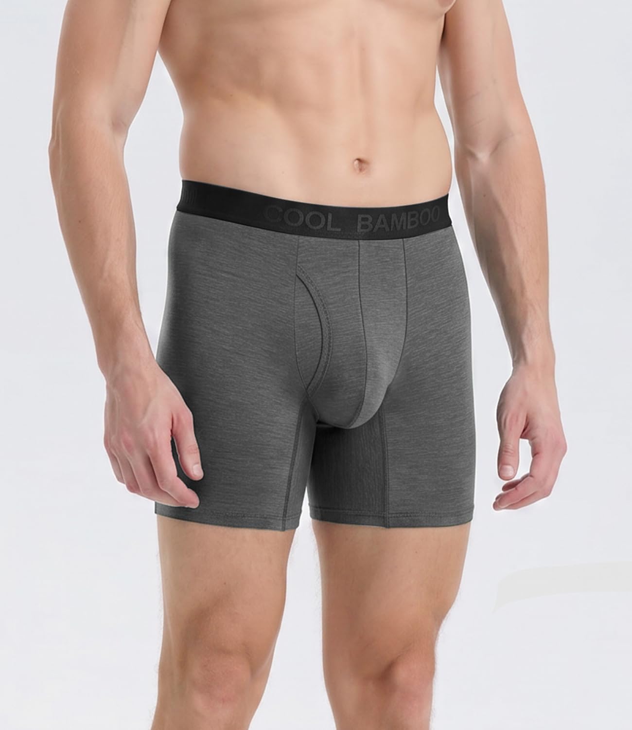 Detalle de BAMBOO COOL Men's Bamboo Viscose Boxer Briefs with Fly, No-Ride-Up Fit