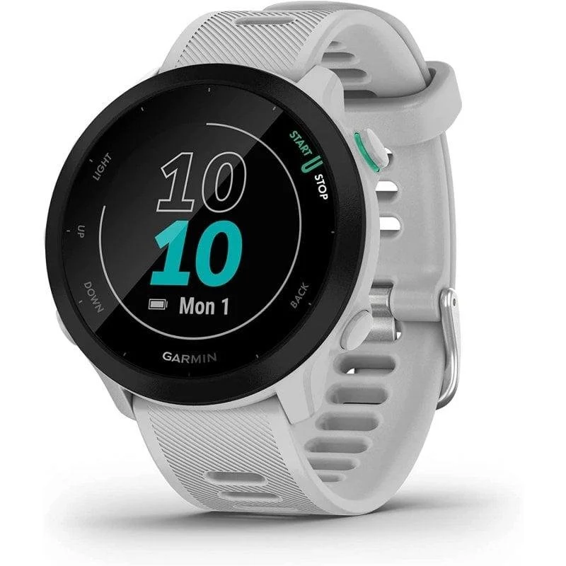 Detalle de Garmin Forerunner 55 reloj GPS blanco