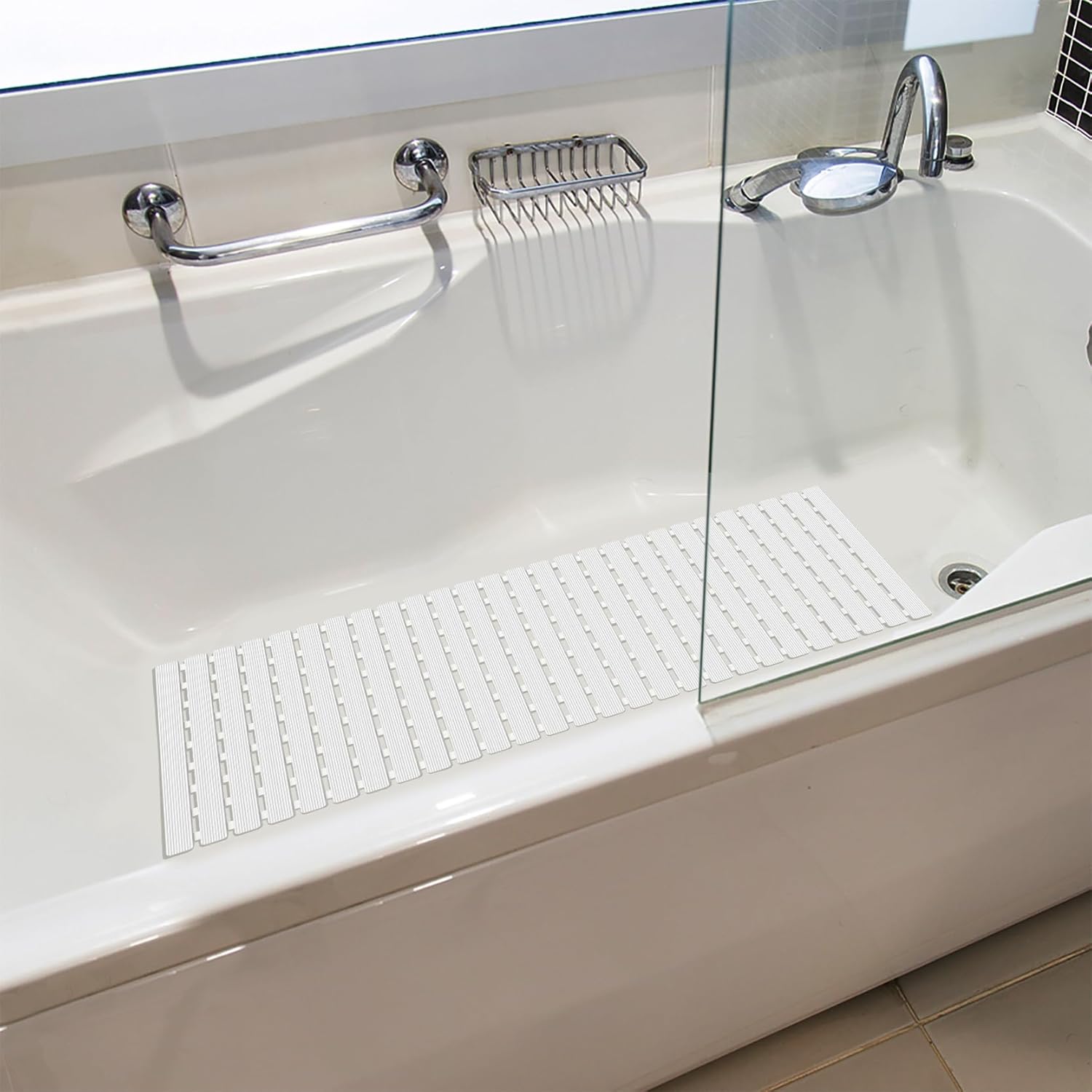 Thumbnail 6 de BEMISO Shower Mat Non Slip Bathtub Mat with Suction Cups and Drain Holes — 37.4 x 15.7 in
