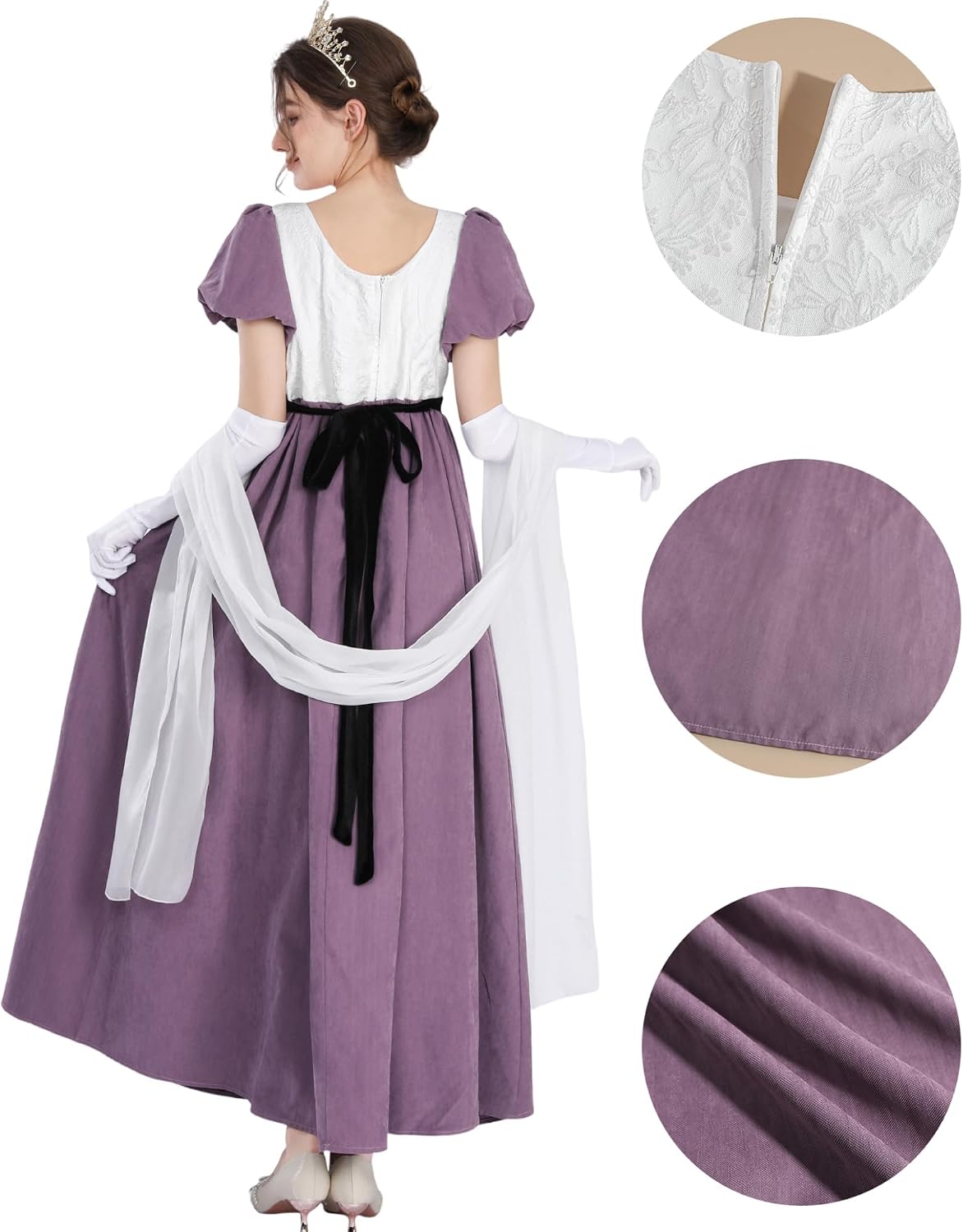 Thumbnail 4 de Fiamll Regency Kleid Jane Austen A‑Linie