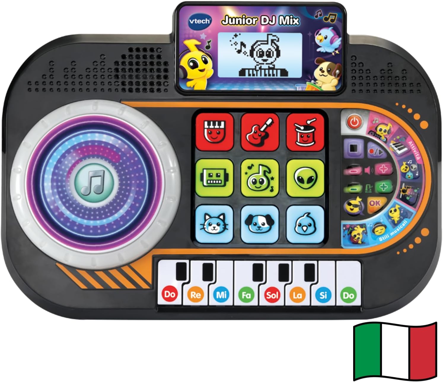 Detalle de VTech Junior DJ Mix 80-581407-007 – konsola DJ z klawiszami pianina i ekranem LCD