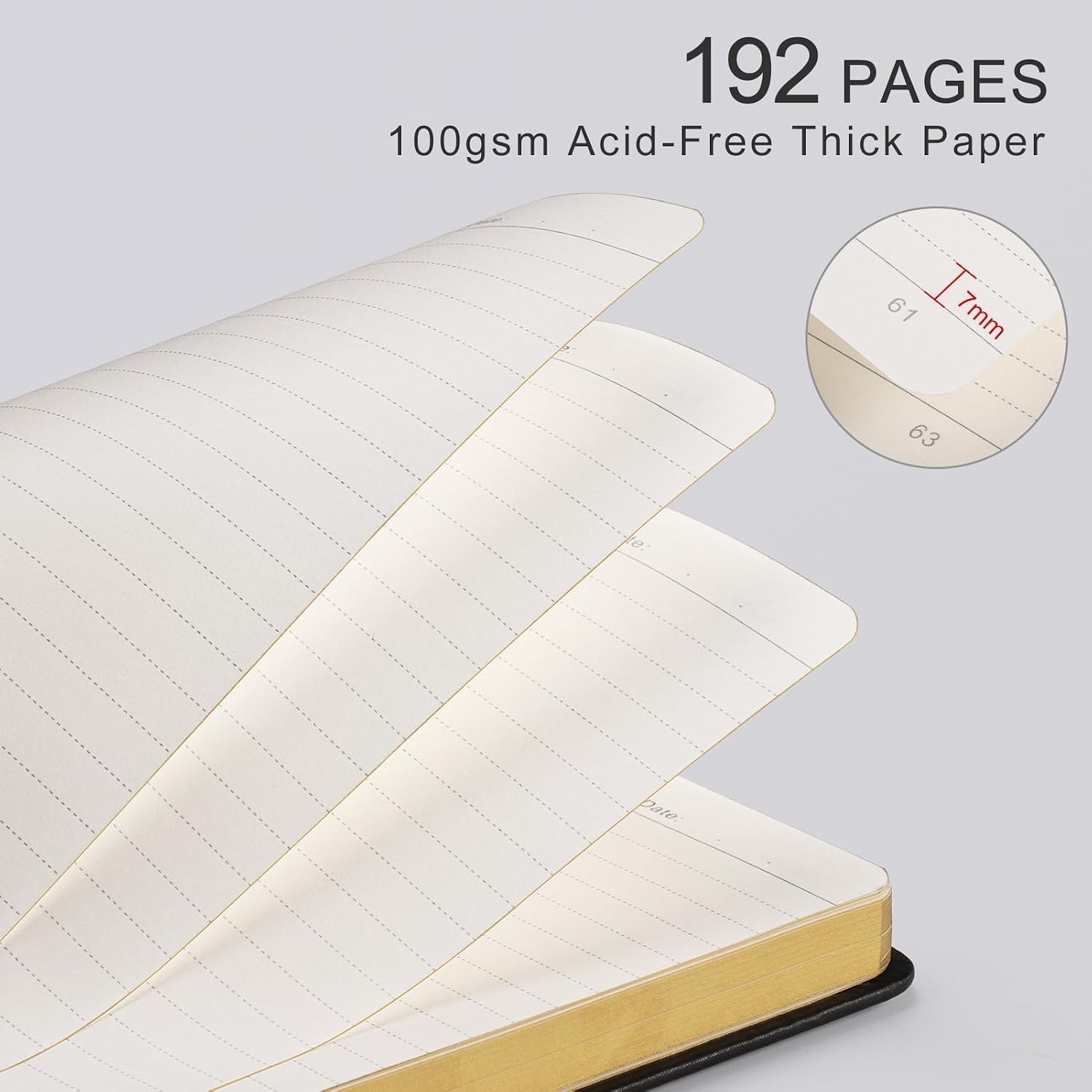 Detalle de LOAPEM Lined Journal Notebook — A5, 192 Pages, Sun & Moon Hardcover with 100 GSM Paper