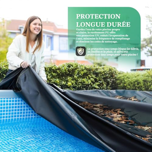 Thumbnail 6 de UIRWAY Bâche Solaire Ronde pour Piscine Hors Sol – 458 cm, Bandes Réfléchissantes et Accessoires