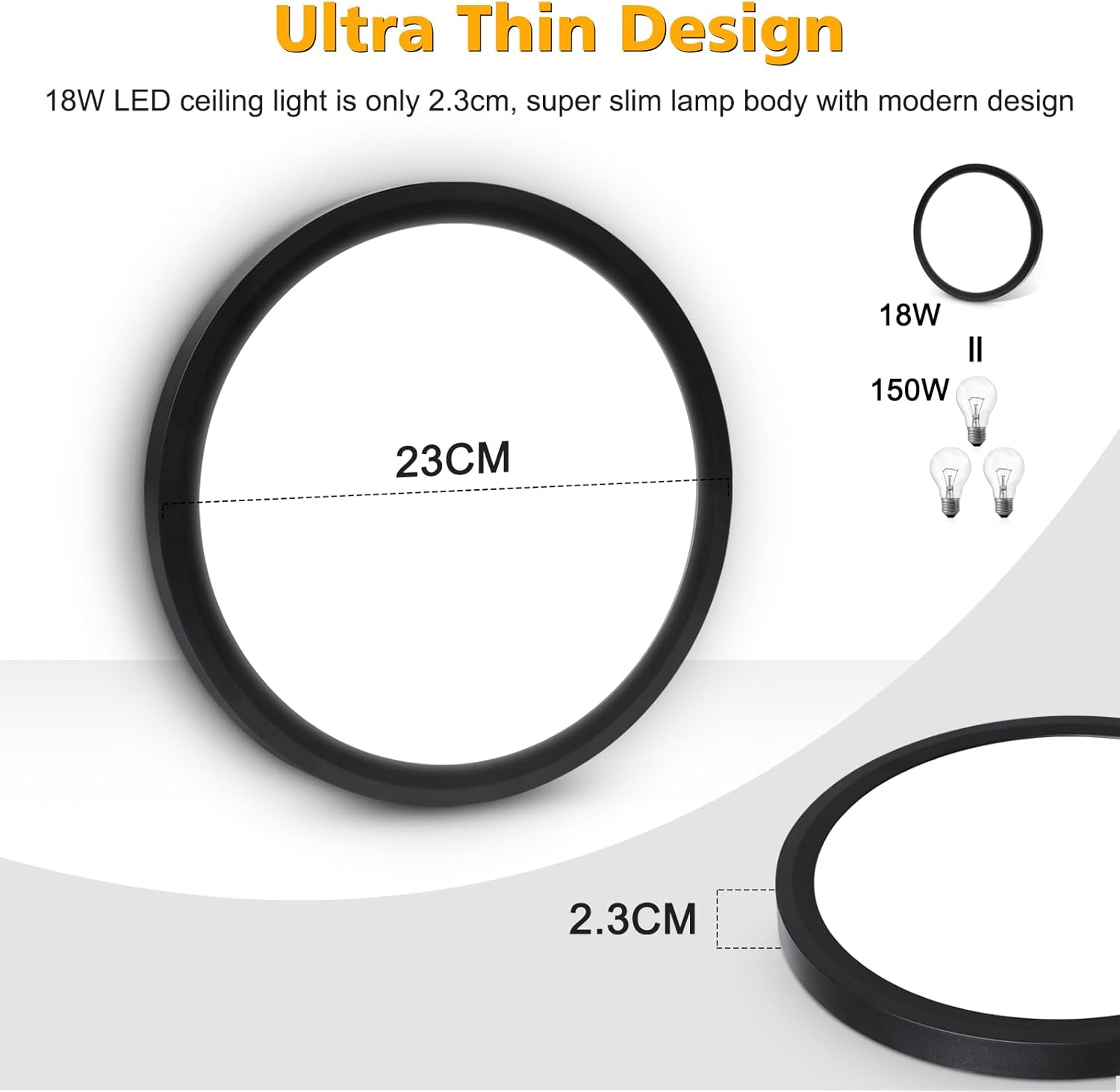 Thumbnail 1 de Befurglor 18W LED ceiling light 2000lm