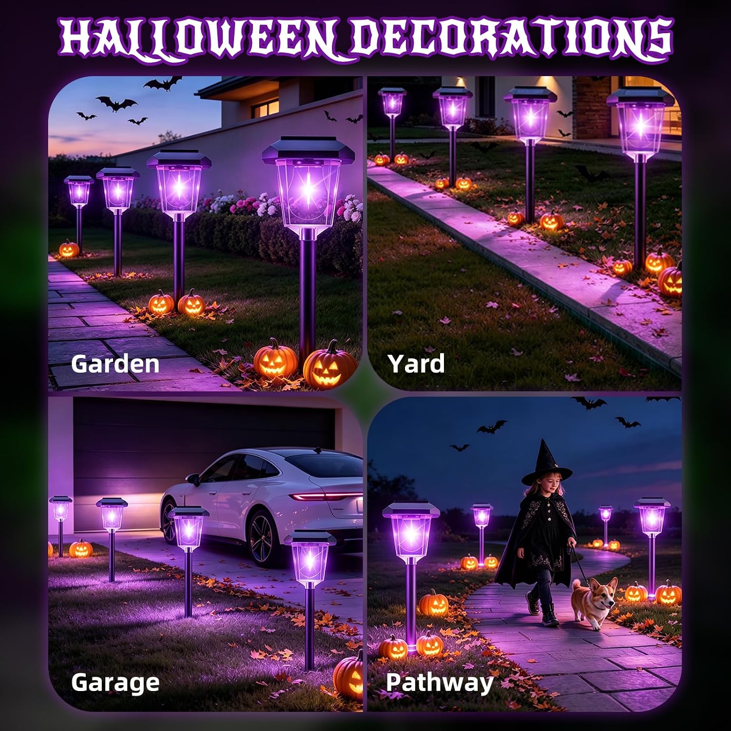Thumbnail 2 de Ruboliy 16-Pack Purple Solar Halloween Pathway Lights, Waterproof LED Yard Decor