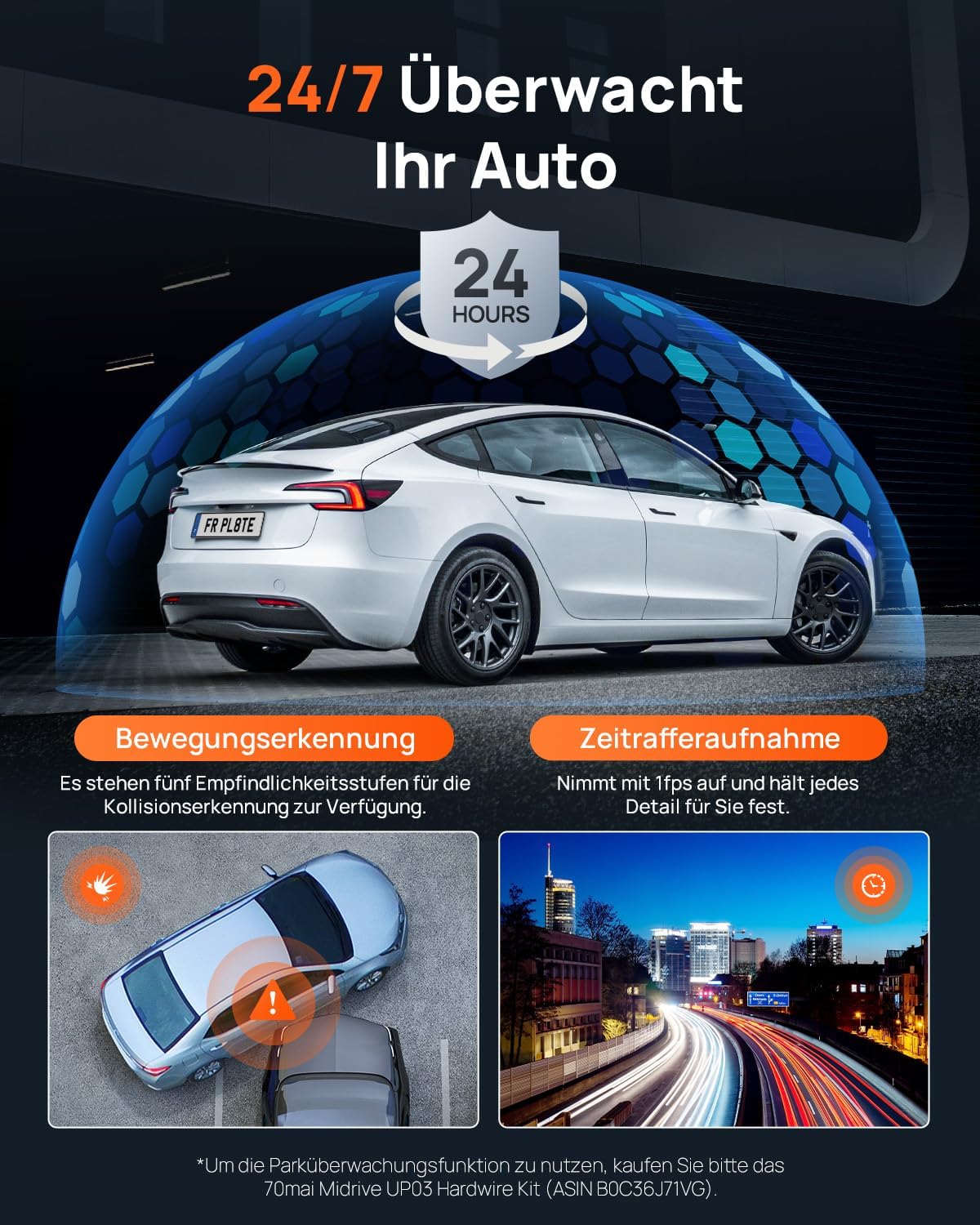 Thumbnail 3 de 70mai A800SE Dashcam Front+Rück 4K HDR