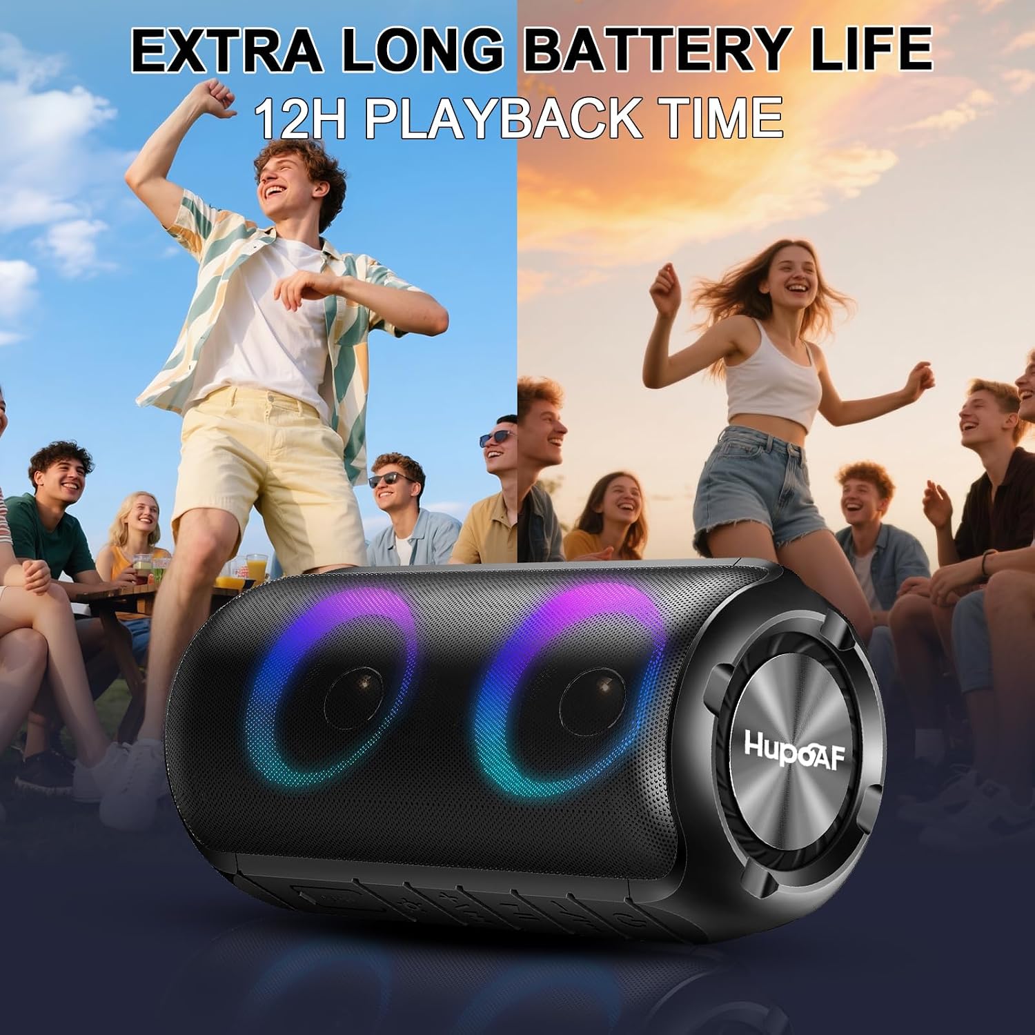 Thumbnail 2 de Hupoaf 3D-Stereo Bass Bluetooth Speaker 1800mAh