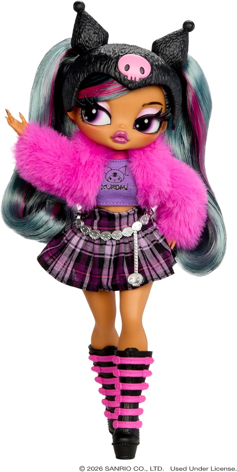 Detalle de L.O.L. Surprise! OMG Kuromi-modepop met borstelbaar haar en accessoires