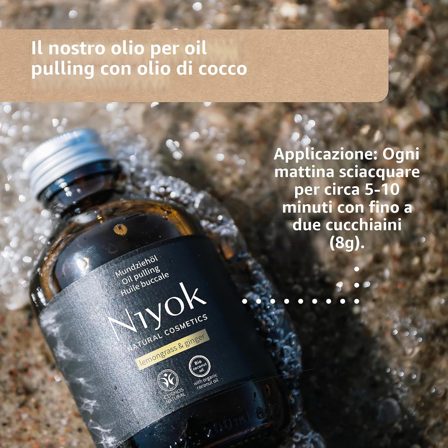 Detalle de Niyok Olio per oil pulling bio Lemongrass & Zenzero – 200 ml