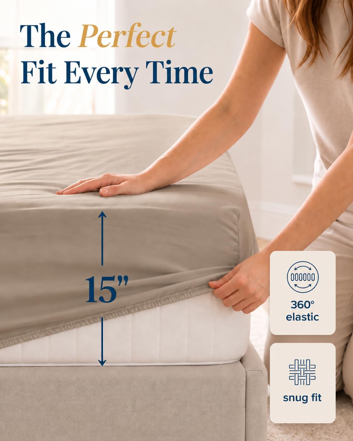 Detalle 2 de Cotton Bed Sheet Set, 450 Thread Count